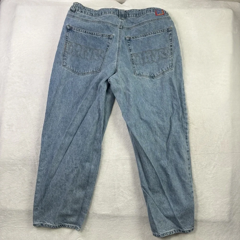 Y2K Empyre Embroidered Baggy Denim Blue Jeans Men's Waist 36